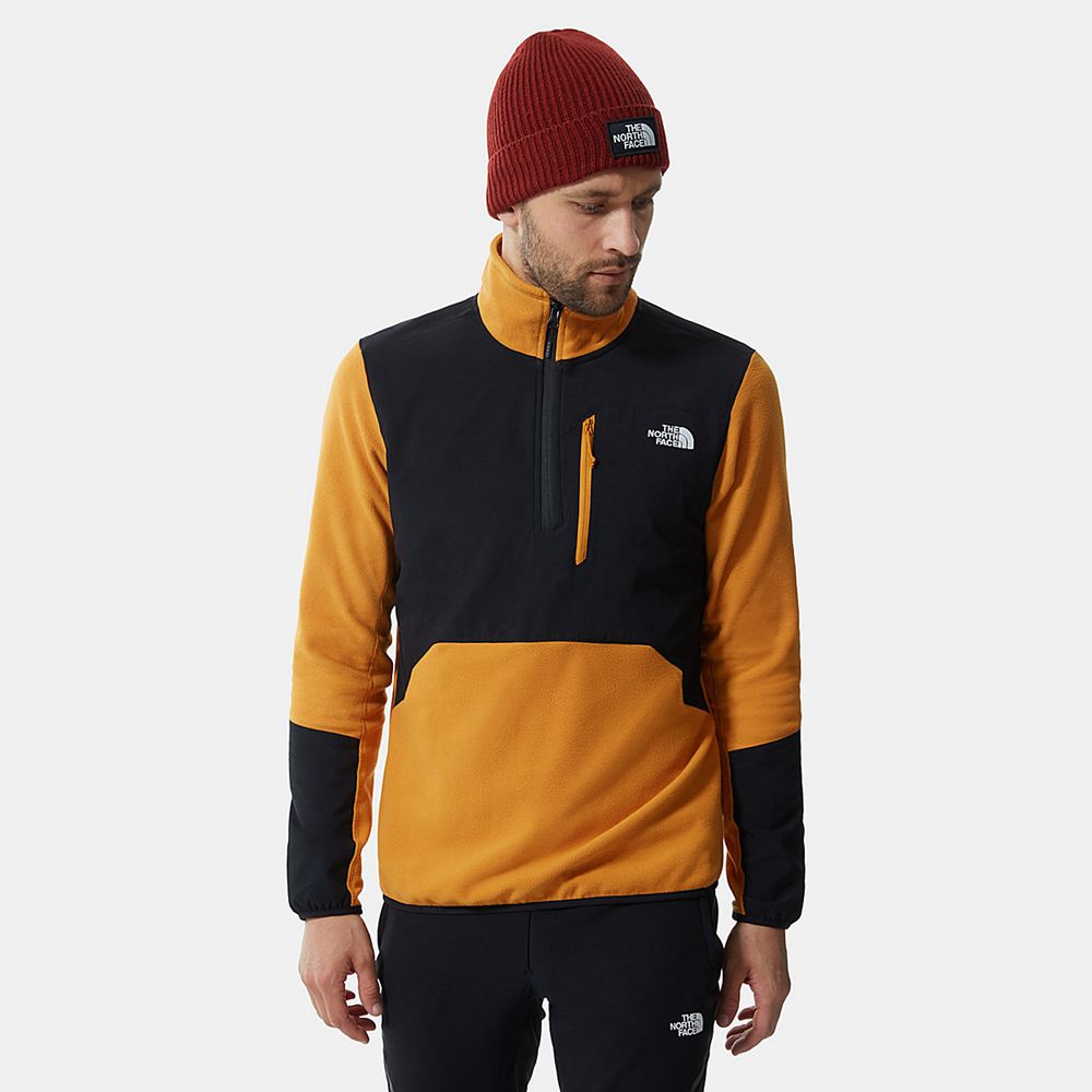 The North Face Fleece Jacket Mens Australia - The North Face Glacier Pro Quarter-Zip Yellow / Black